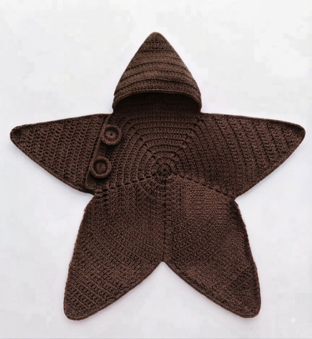 Handmade Crochet Star-Shaped Baby Dress For Winters