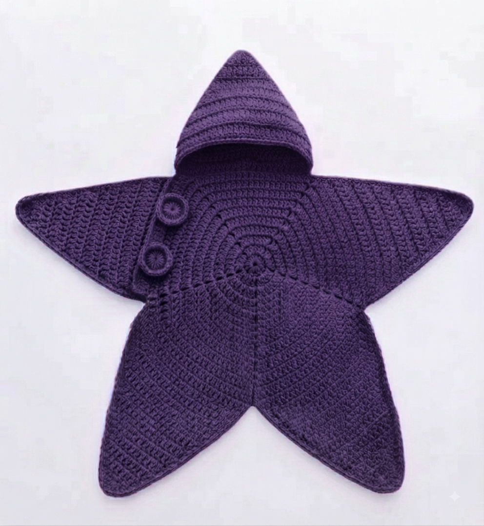 Handmade Crochet Star-Shaped Baby Dress For Winters