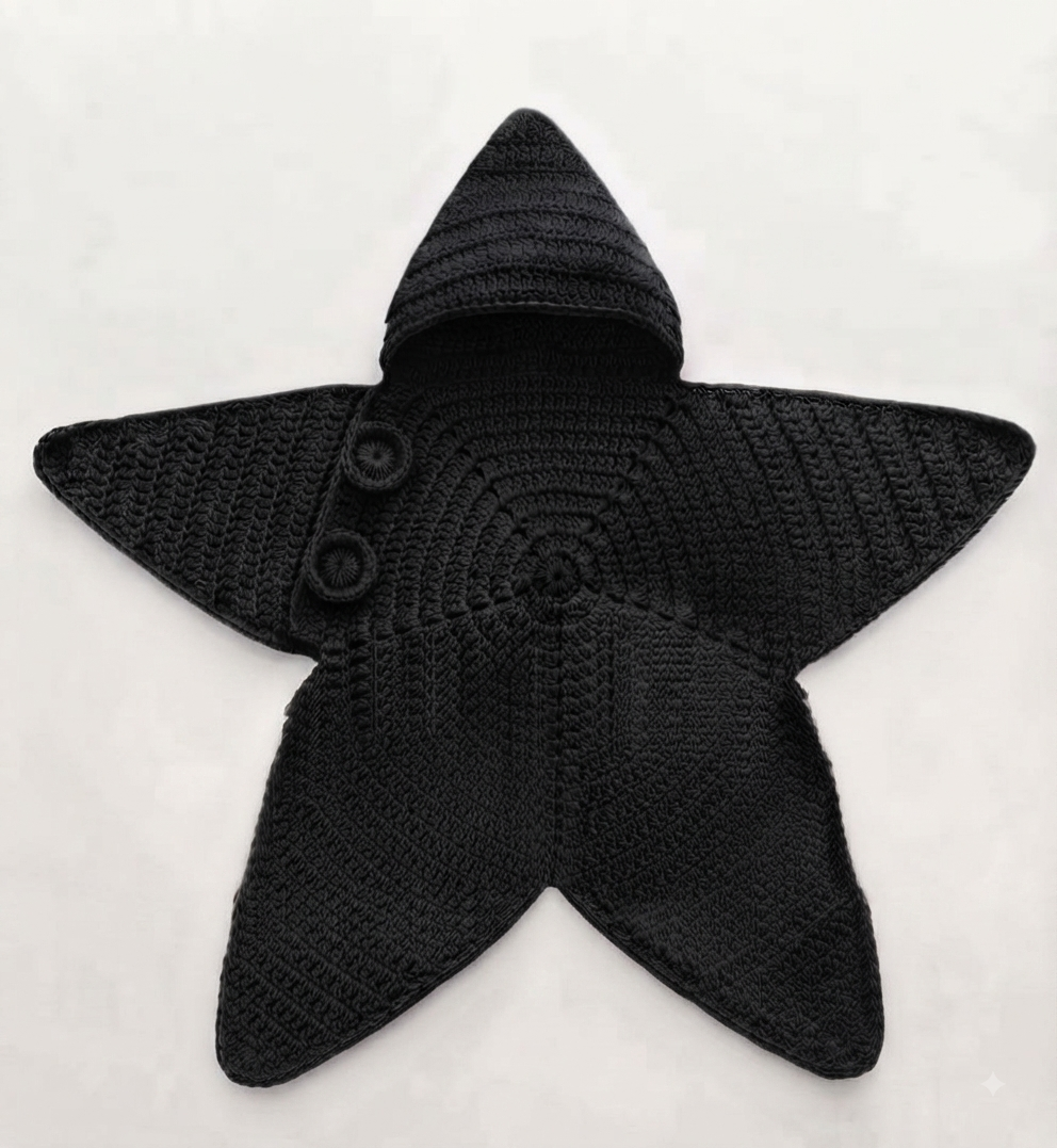 Handmade Crochet Star-Shaped Baby Dress For Winters