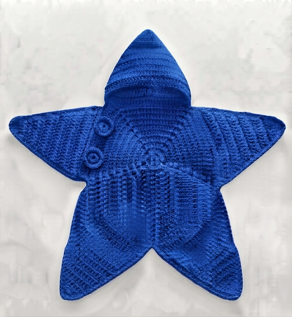 Handmade Crochet Star-Shaped Baby Dress For Winters