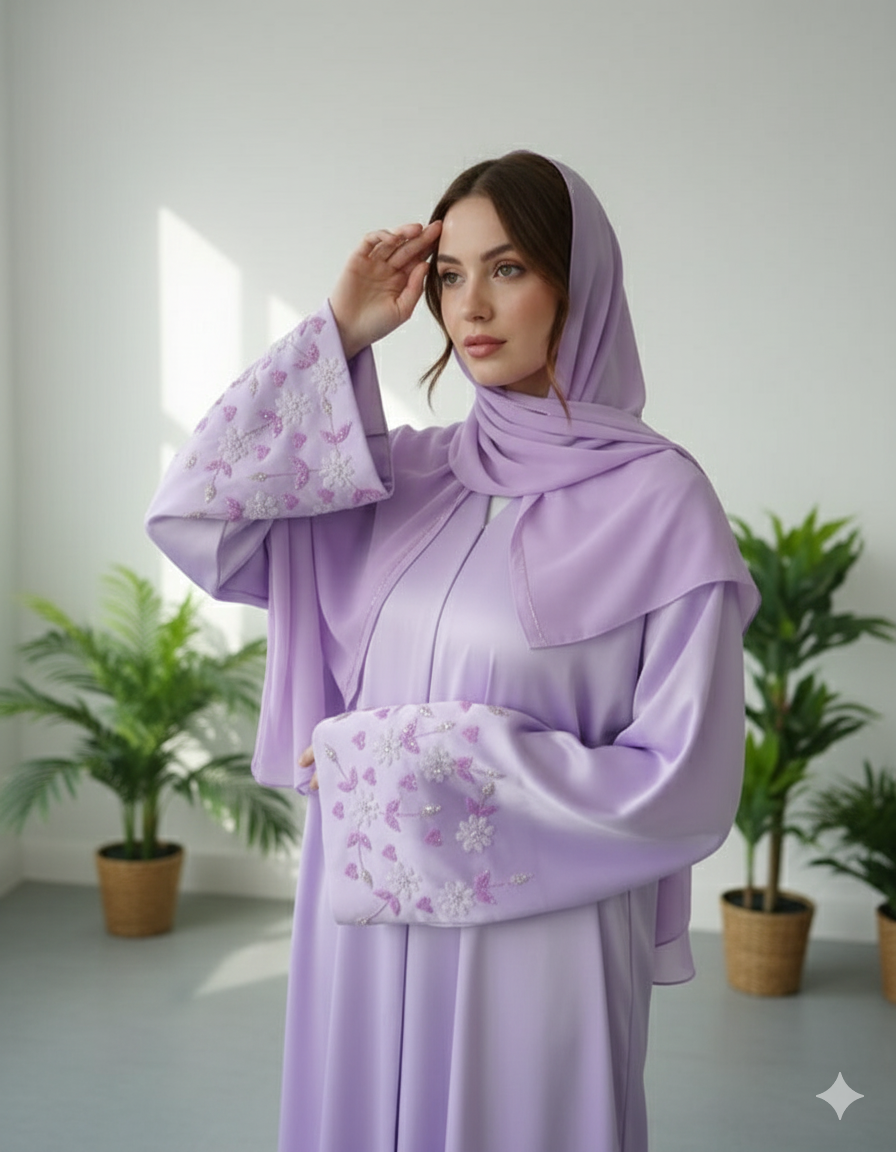 Warda Abaya mit besticktem Ärmel
