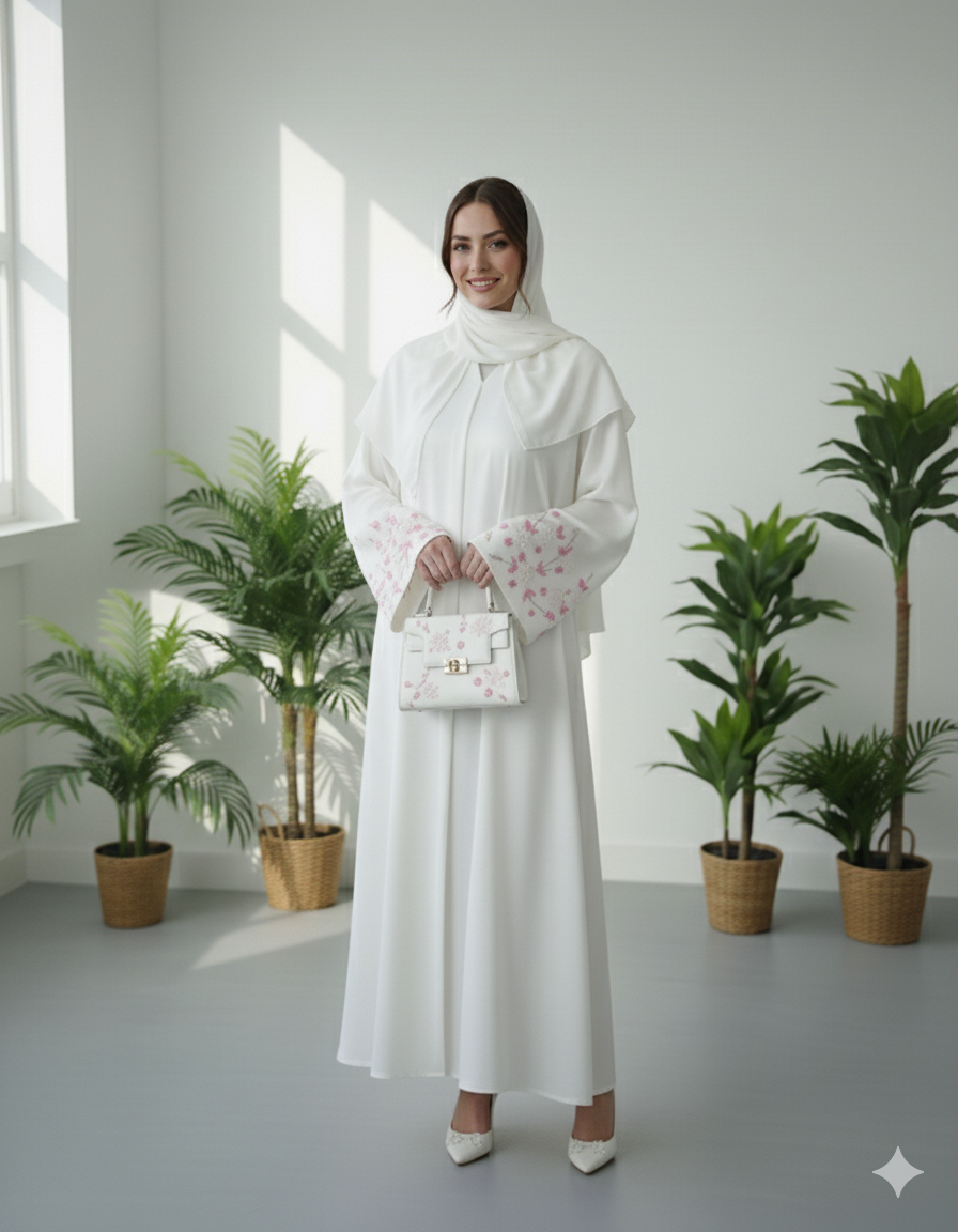 Warda Abaya mit besticktem Ärmel