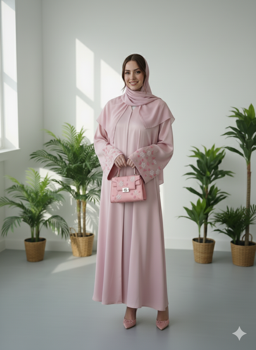 Warda Abaya mit besticktem Ärmel