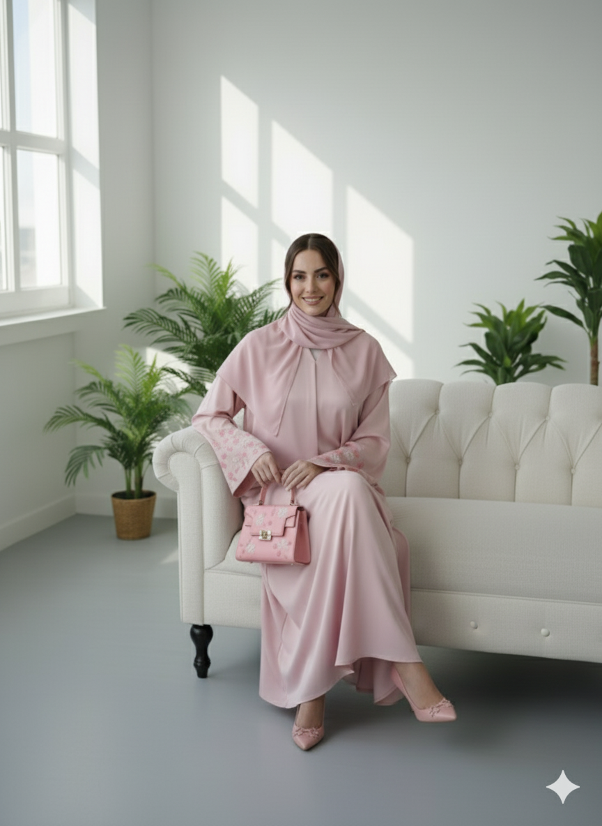 Warda Abaya mit besticktem Ärmel