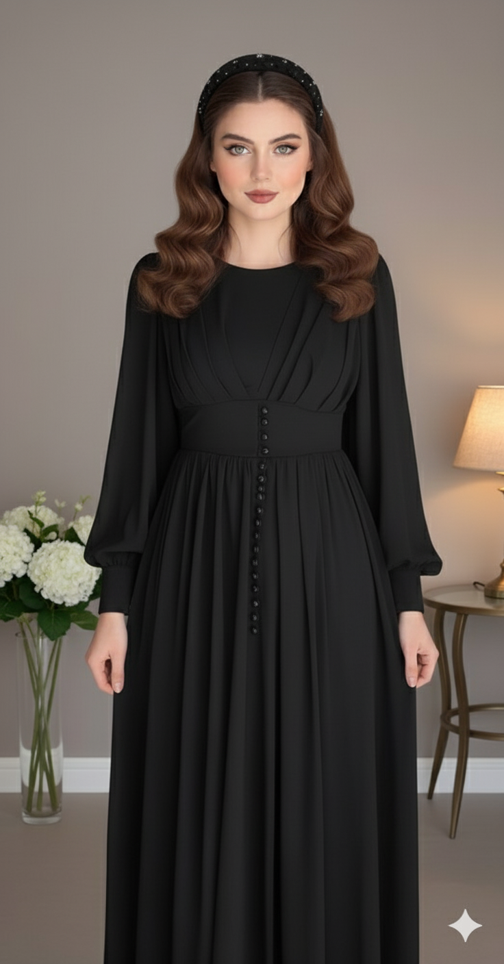 Das viktorianische wallende Maxikleid