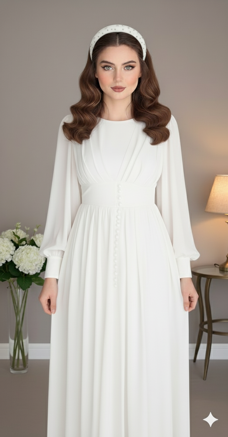 Das viktorianische wallende Maxikleid
