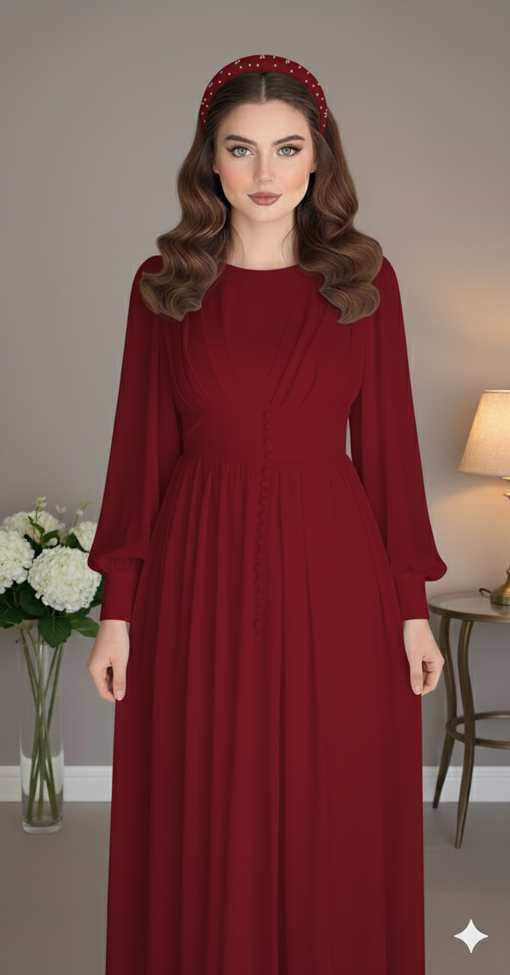 Das viktorianische wallende Maxikleid