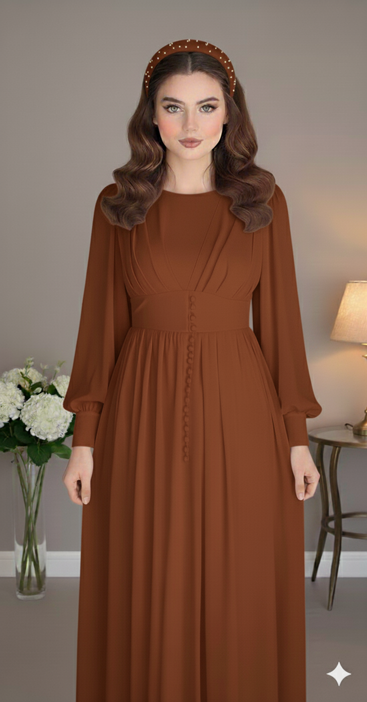 Das viktorianische wallende Maxikleid