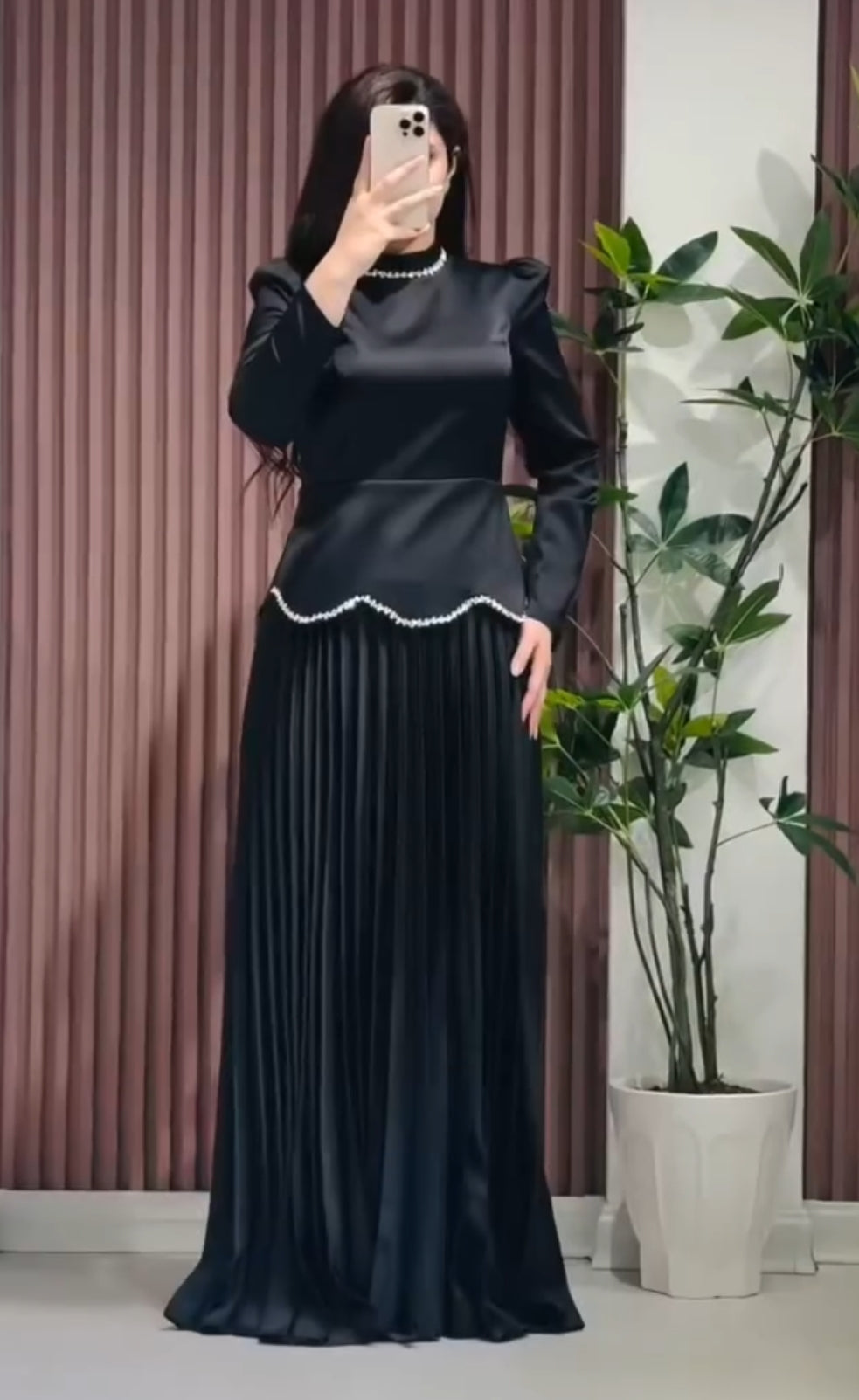 Premium Silk Top and Crush Skirt Outfit for Women | Formal Party Wear