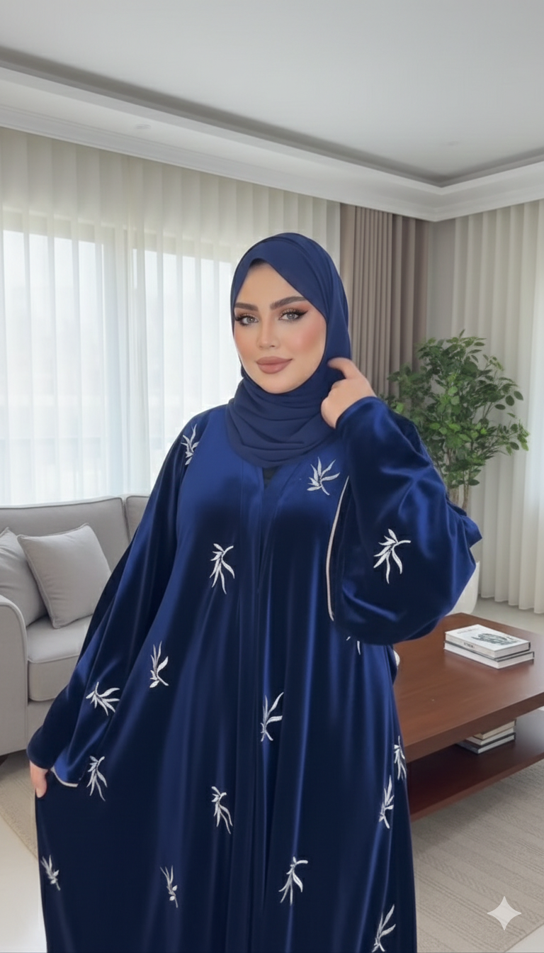 Elegante Samt-Abaya für den Winter