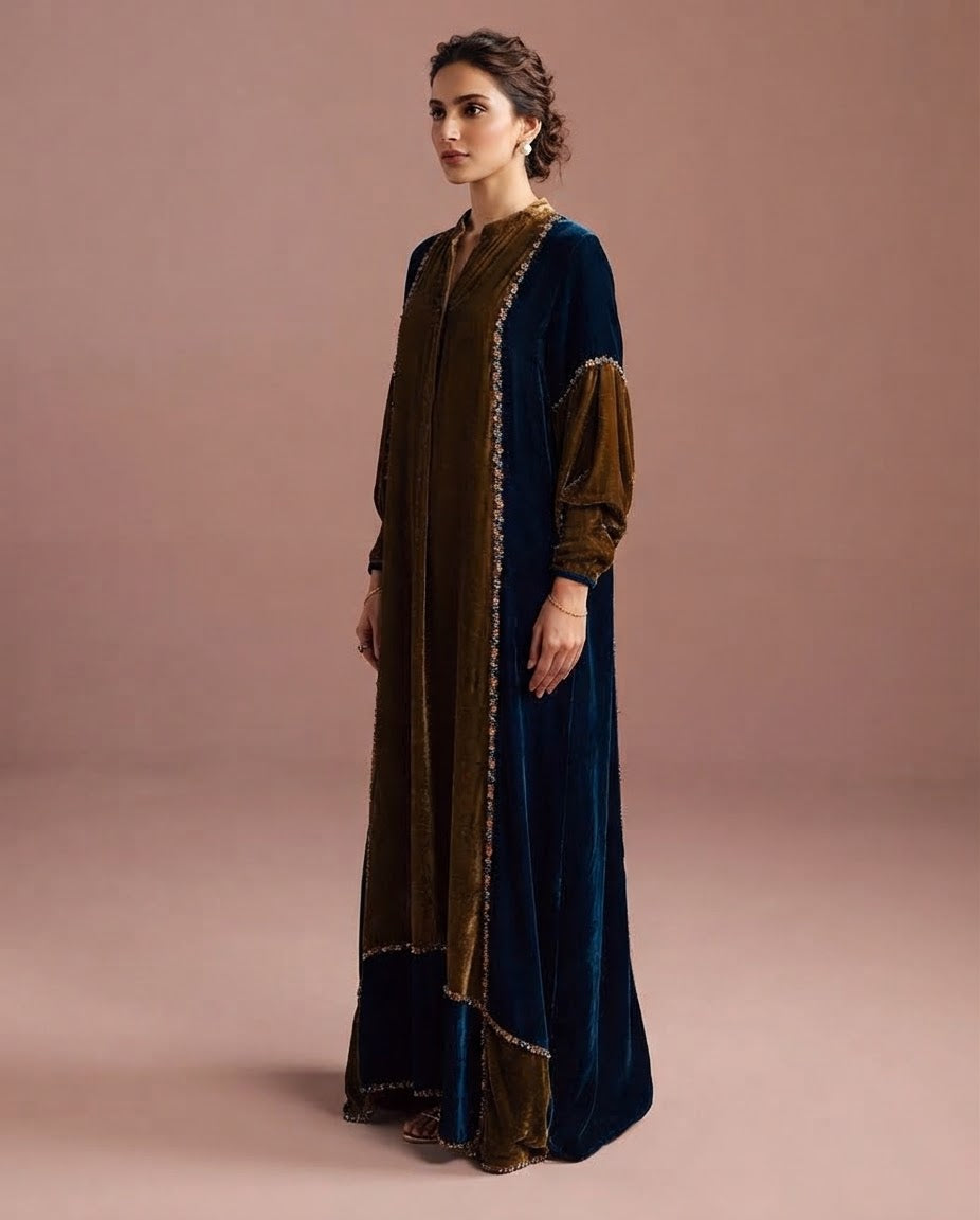 Signature Designer Velvet Kaftan Dress | Events Wedding Occasion Wear Collection