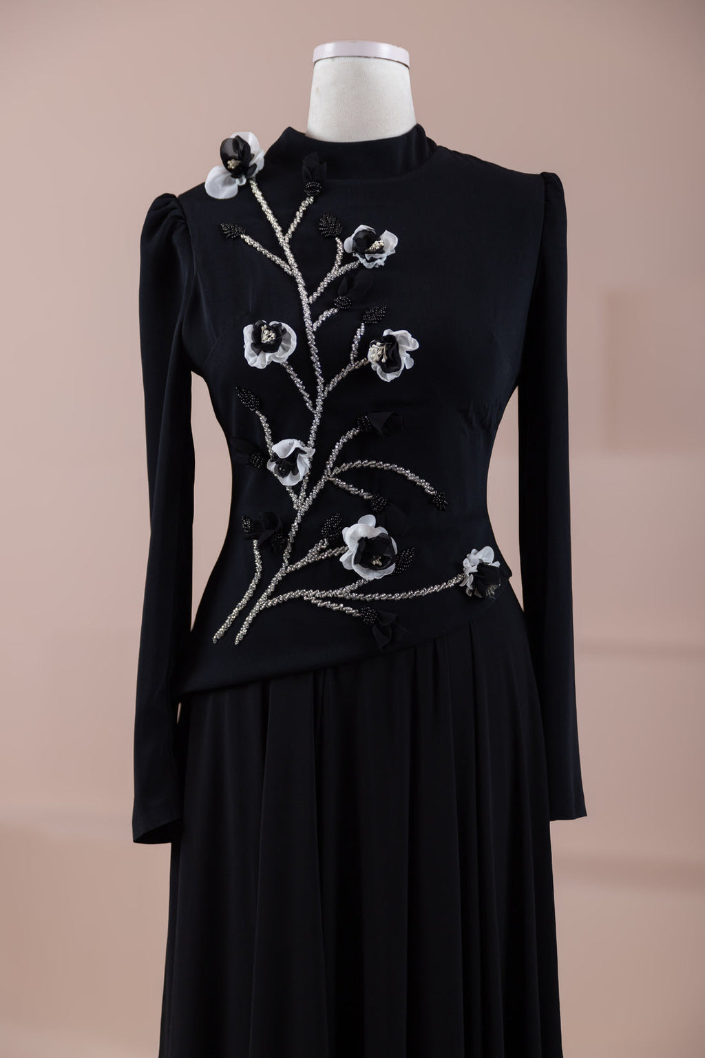 Das Gala-Abend-Top & Rock-Set mit Blumenmuster