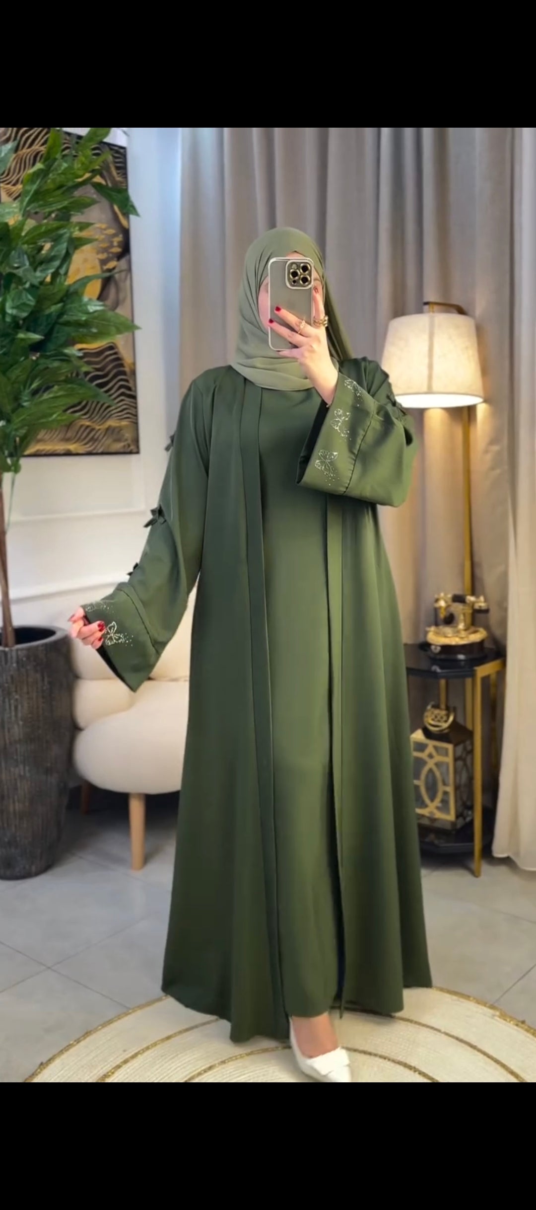 Butterfly Stone Embellished Abaya