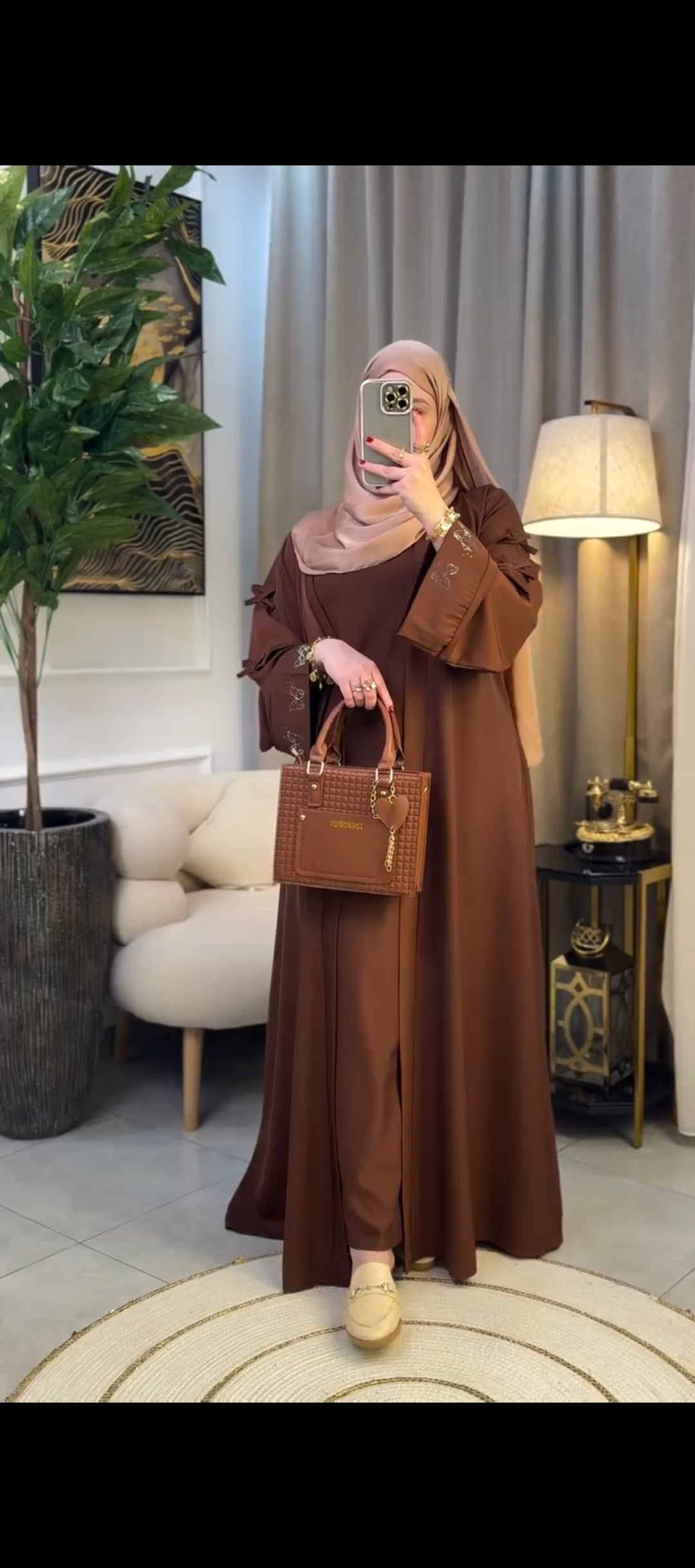 Butterfly Stone Embellished Abaya