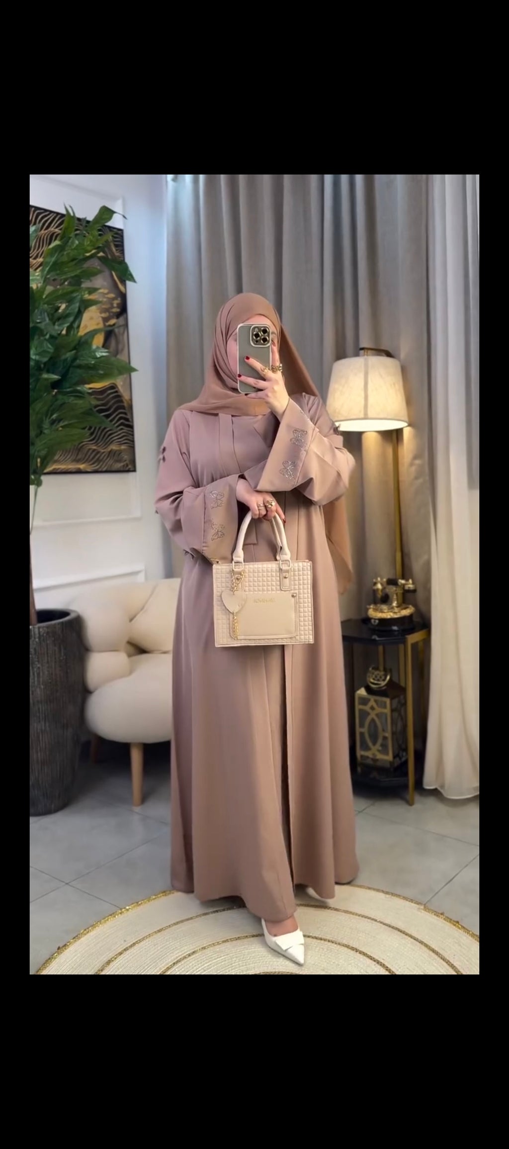 Butterfly Stone Embellished Abaya