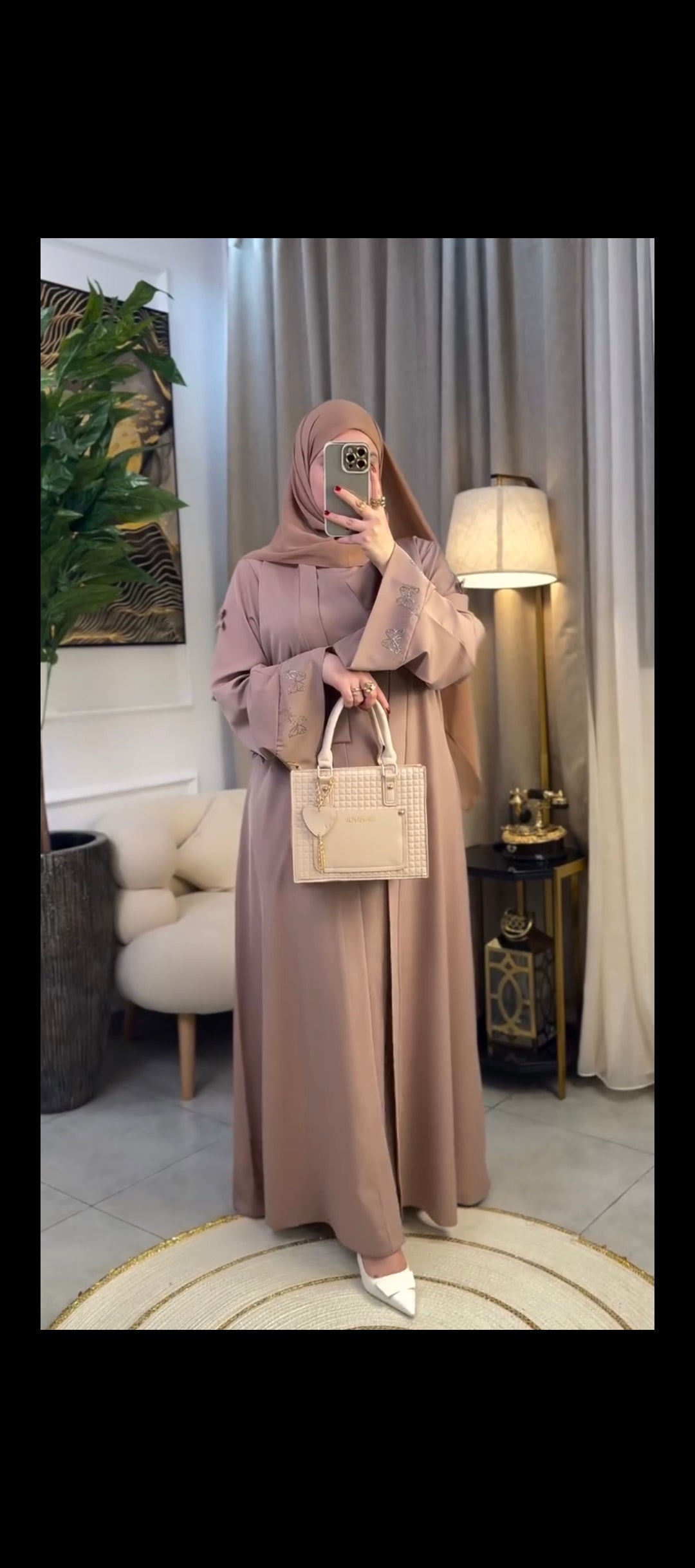 Butterfly Stone Embellished Abaya