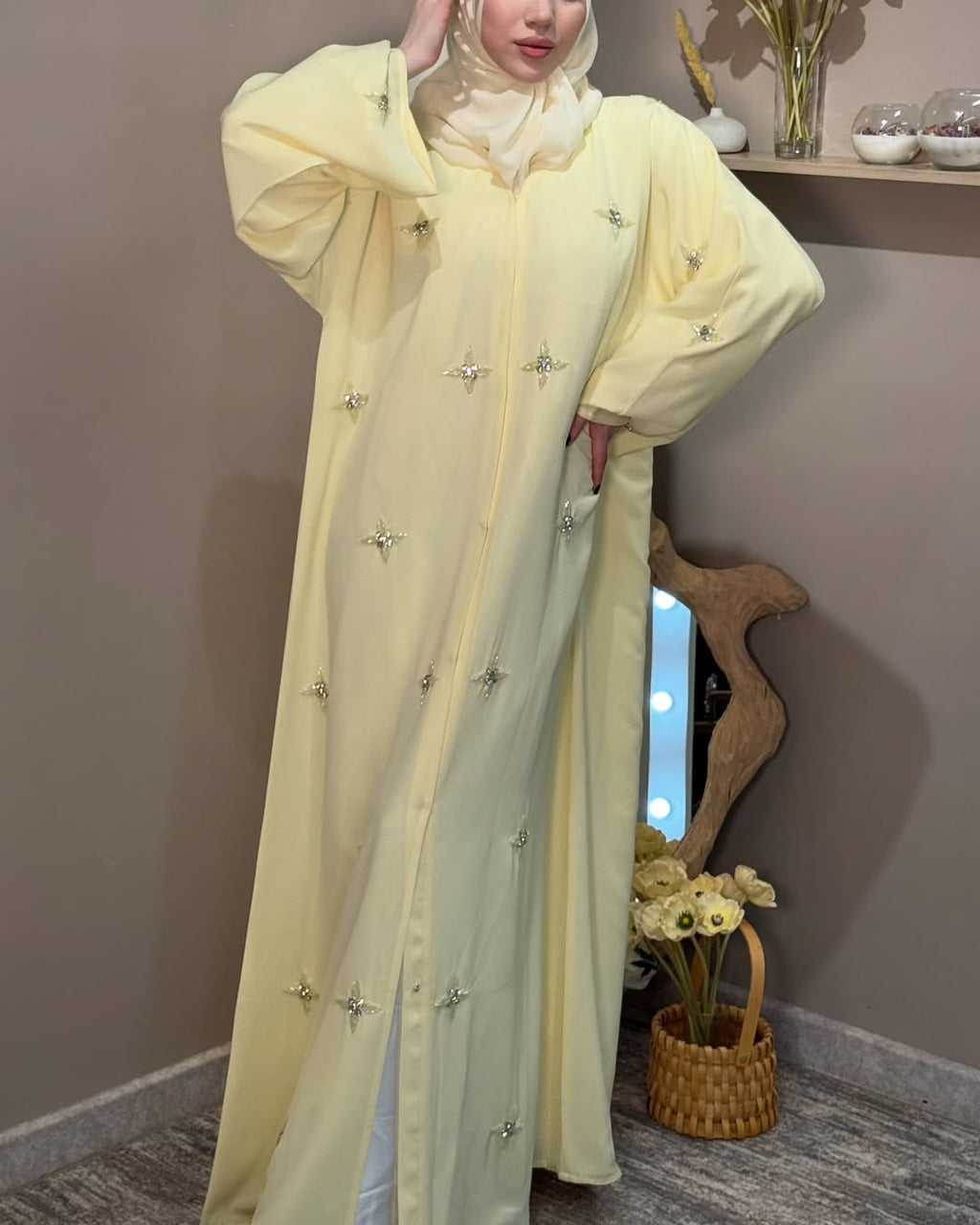 Minimal handbestickte Abaya | Eid Sonderedition