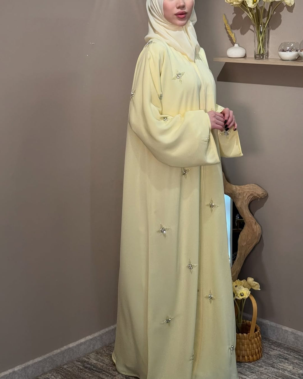Minimal handbestickte Abaya | Eid Sonderedition