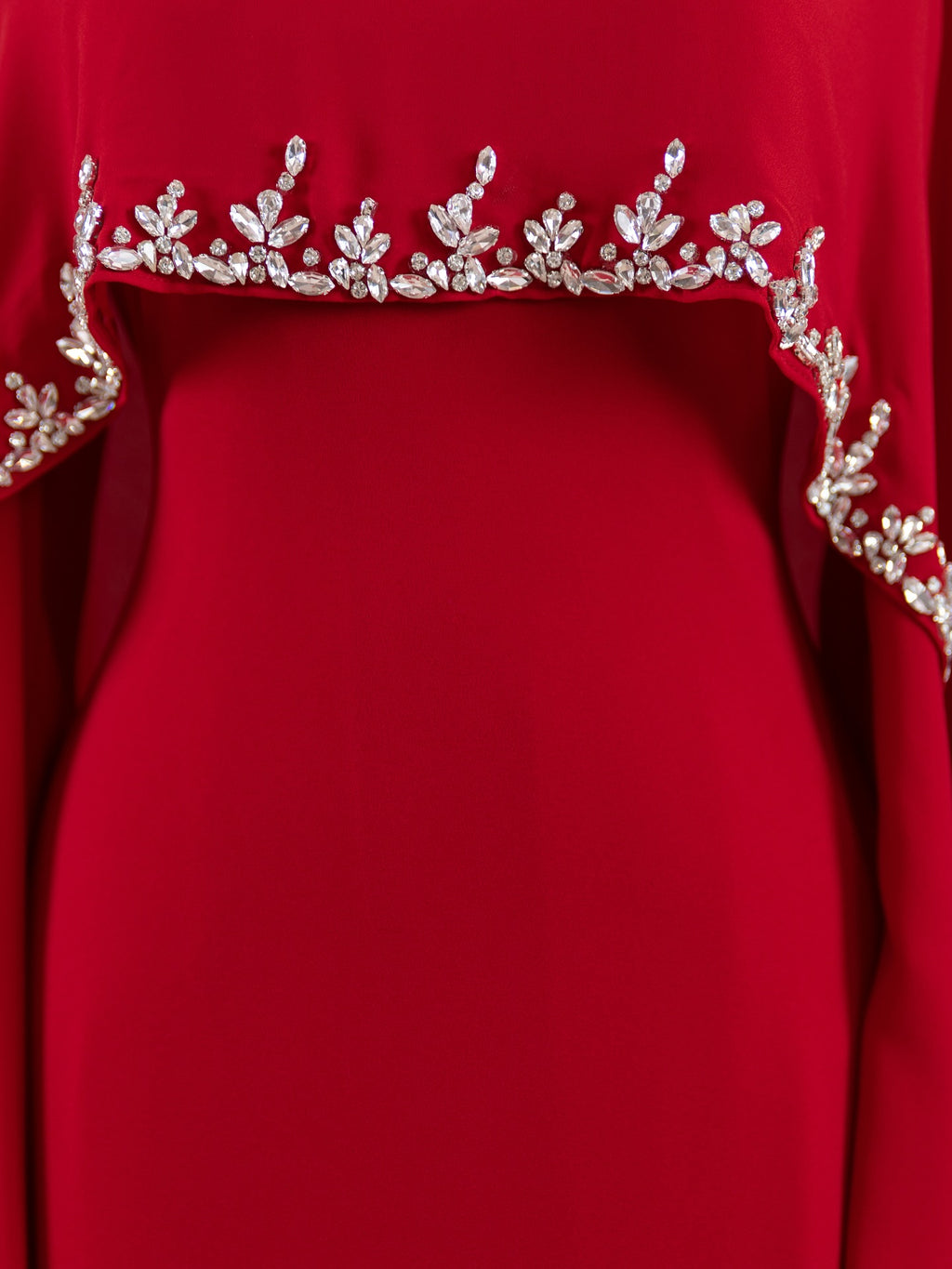 Woman wearing multiple colors available the embellished cape gown — embellished georgette modest abaya by Rubab's Hijab
