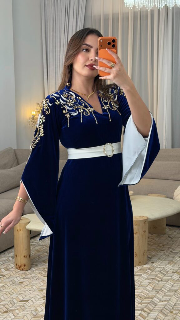 Edles Samt-Abendkleid, hochwertige Winter-Sonderedition