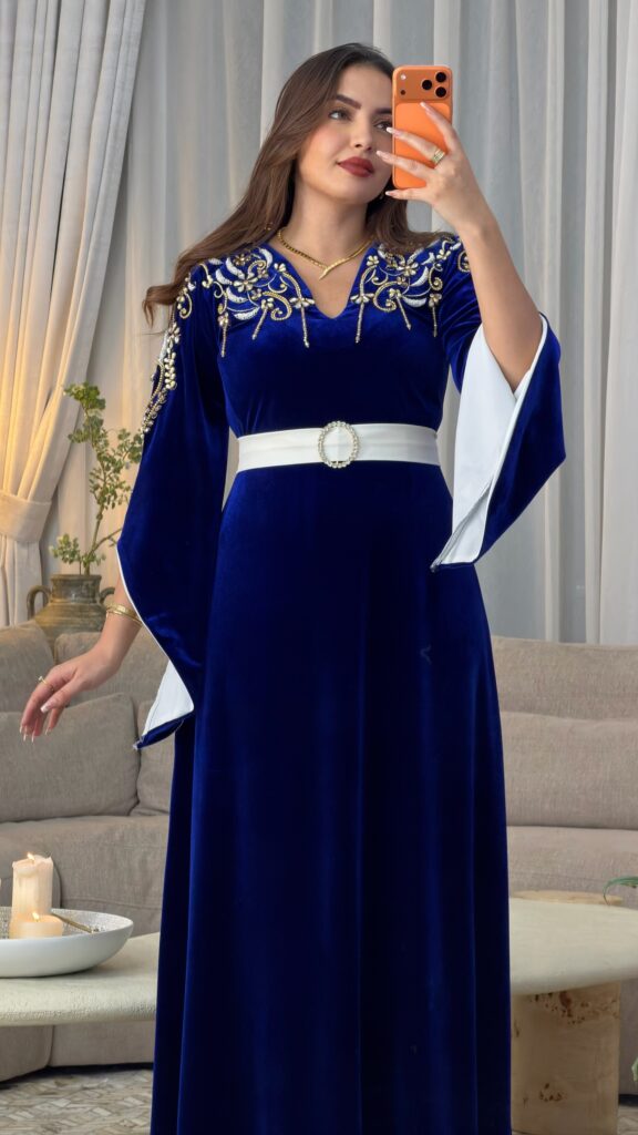 Edles Samt-Abendkleid, hochwertige Winter-Sonderedition