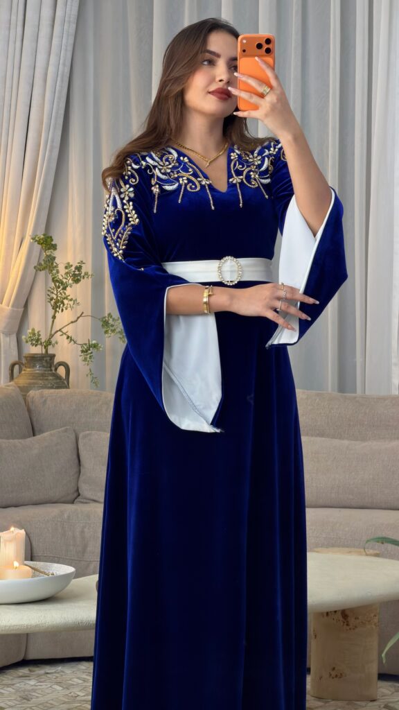Edles Samt-Abendkleid, hochwertige Winter-Sonderedition