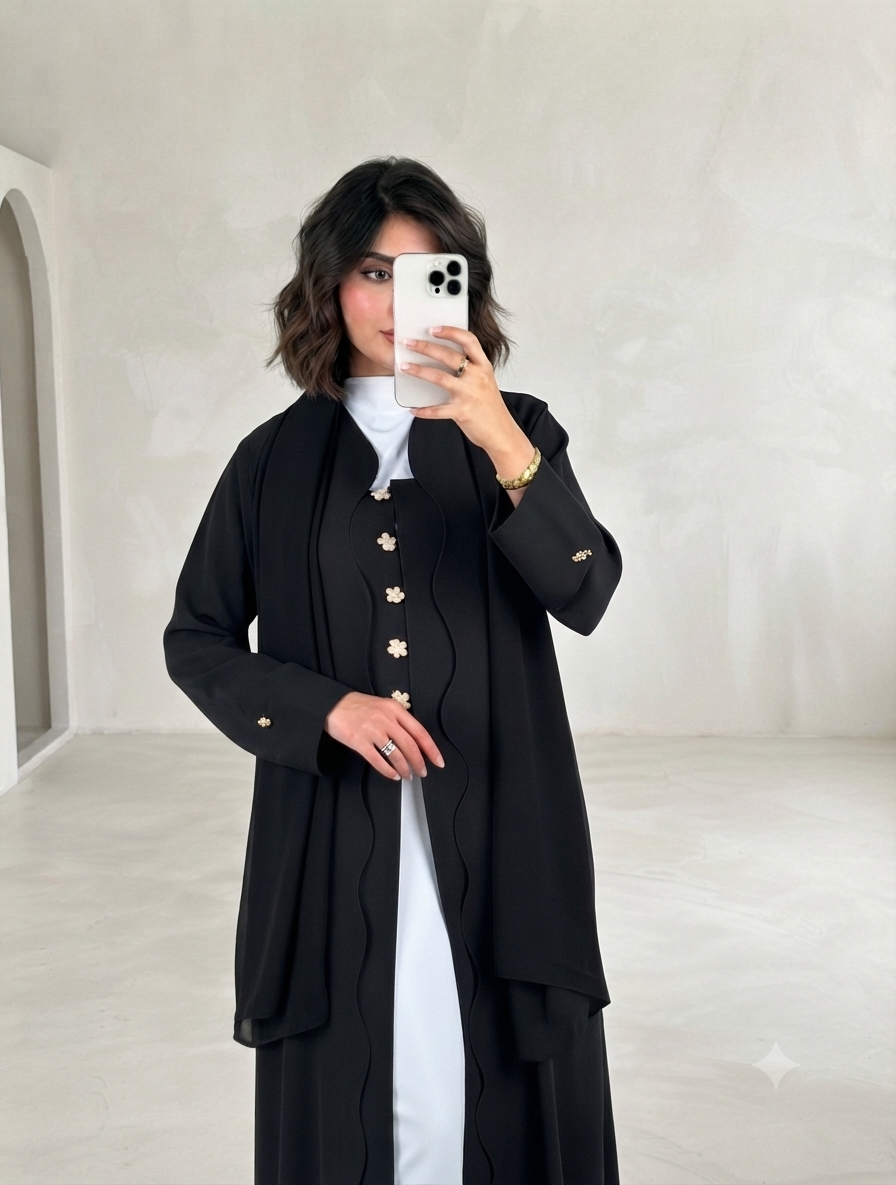 Premium Casual and Formal Abaya Dress Set with Matching Sheila