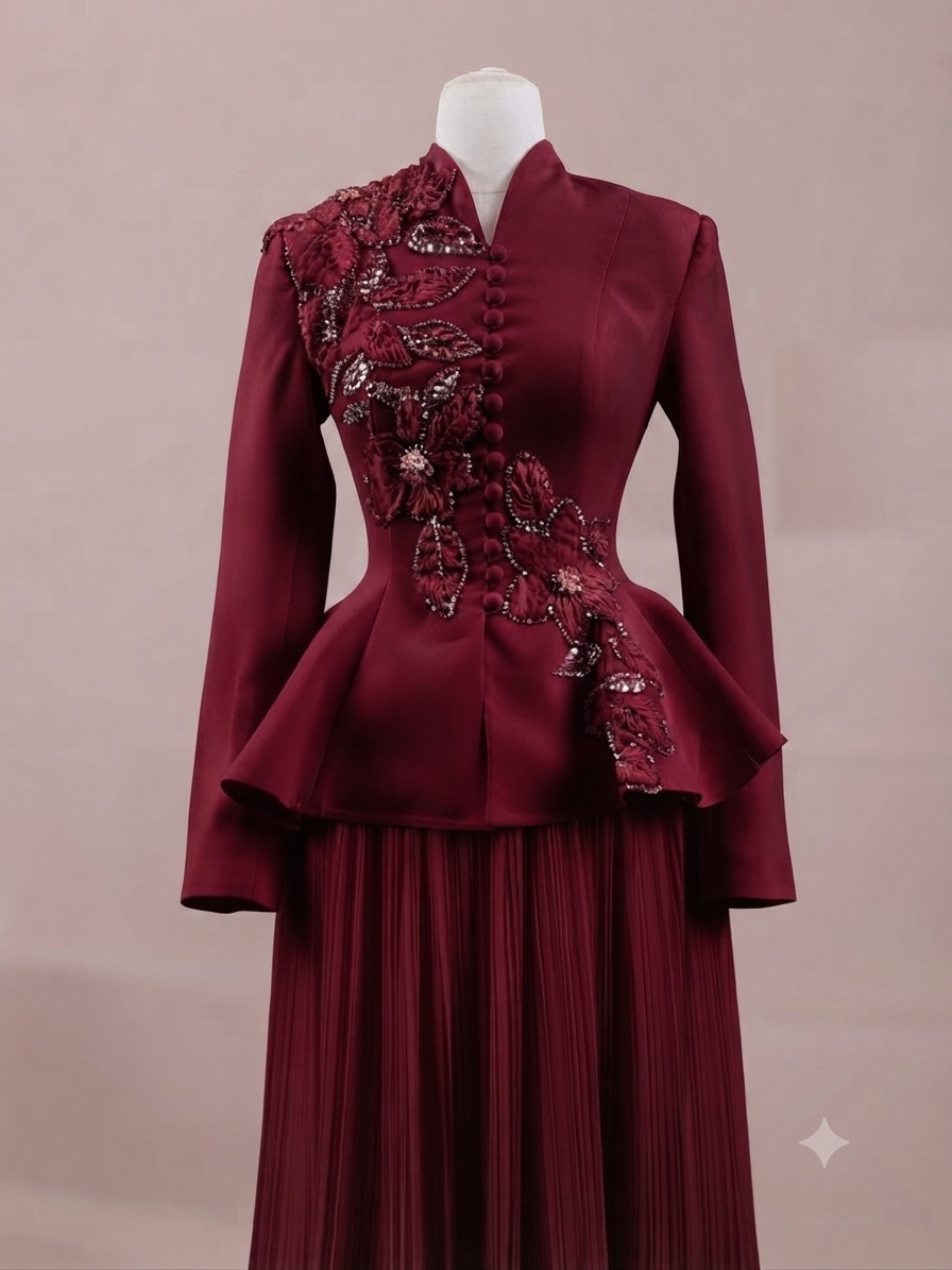Premium Peplum Top and Skirt Set for Women | Elegant Formal Event Wear
