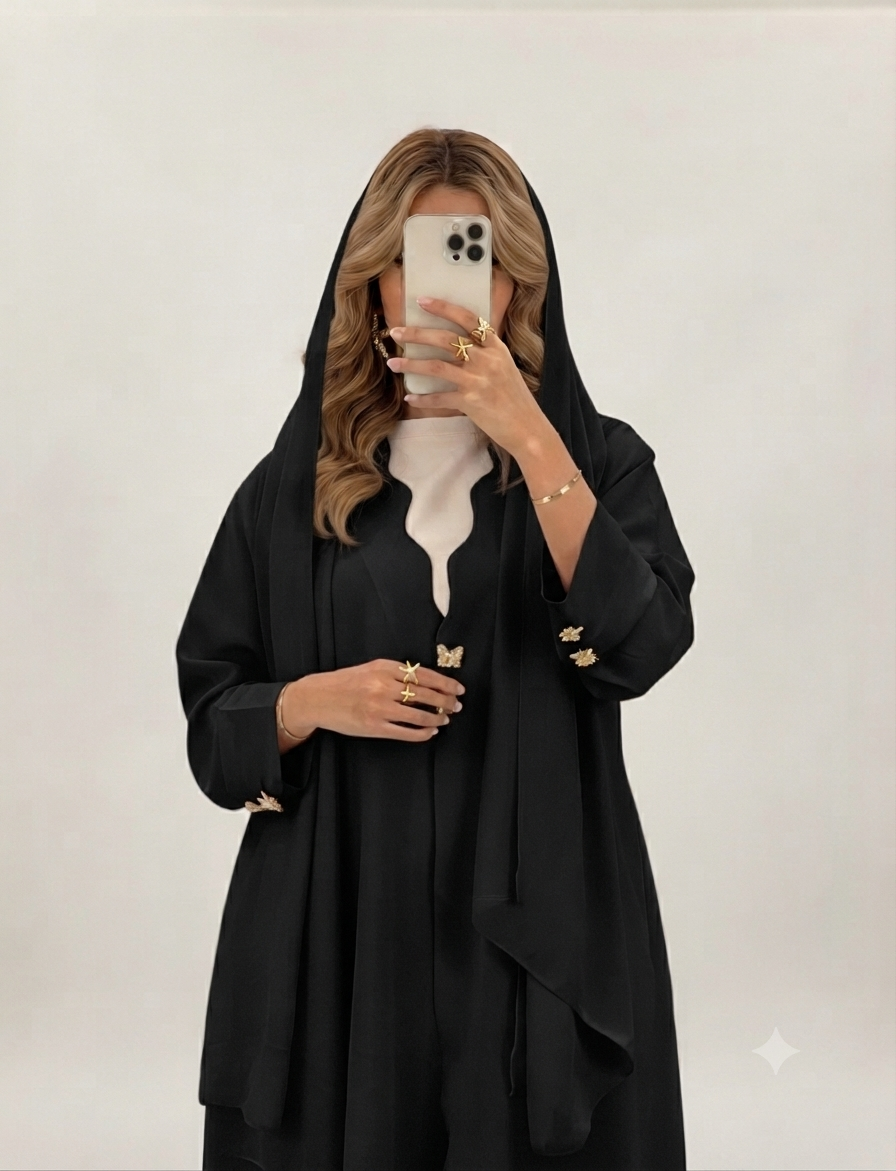 Casual Everyday Lightweight Open Abaya for Women