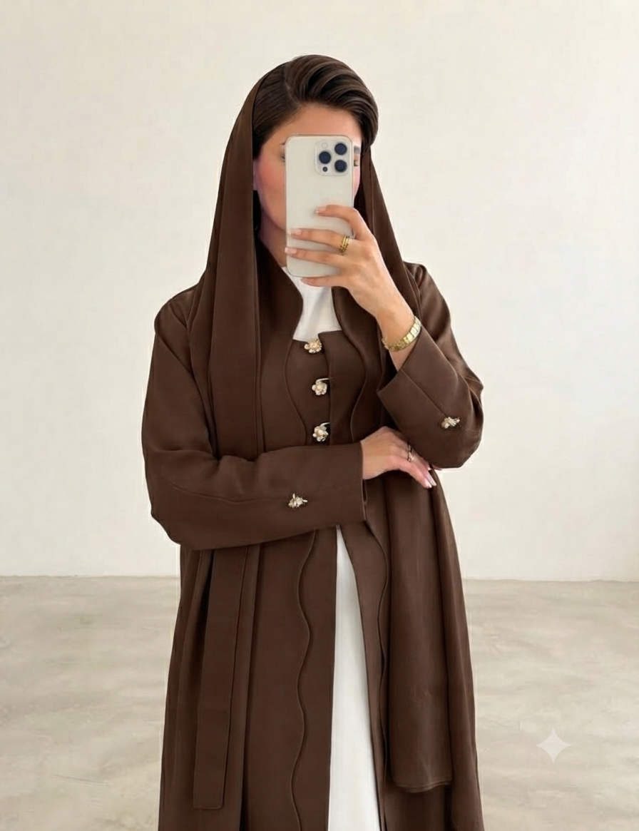 Premium Casual and Formal Abaya Dress Set with Matching Sheila