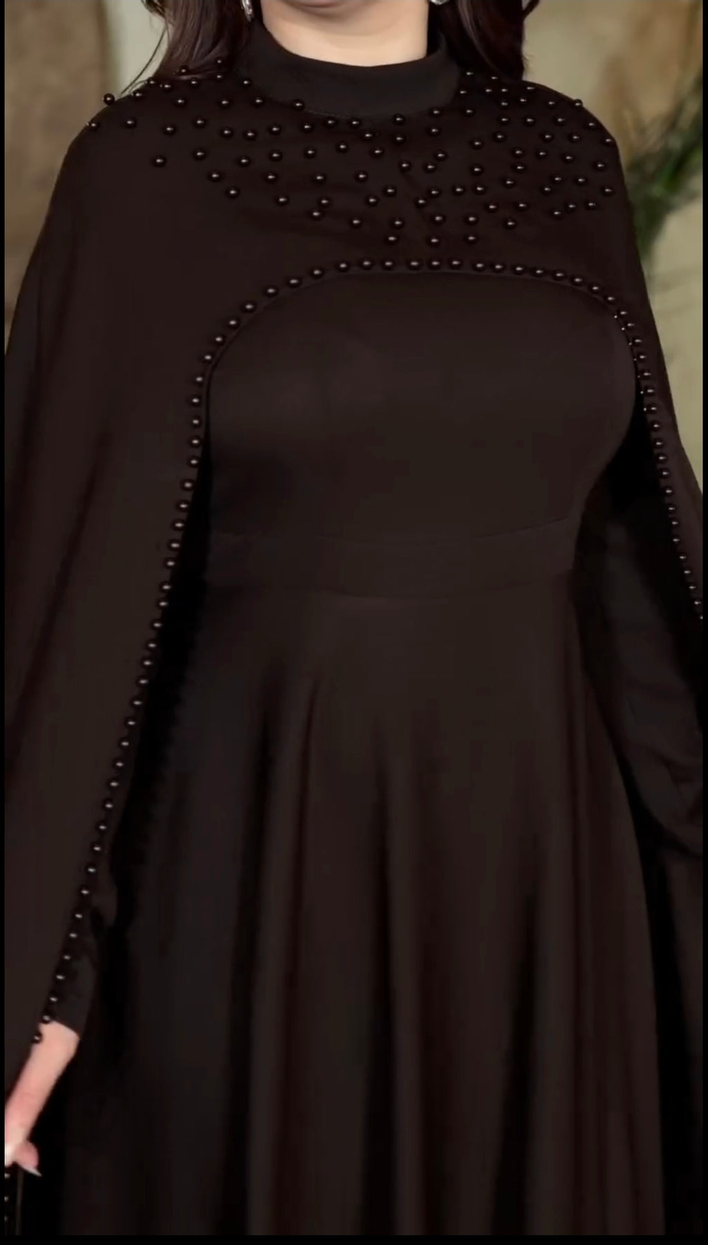Premium Pearl Cape Gown for Women | Evening & Wedding Wear