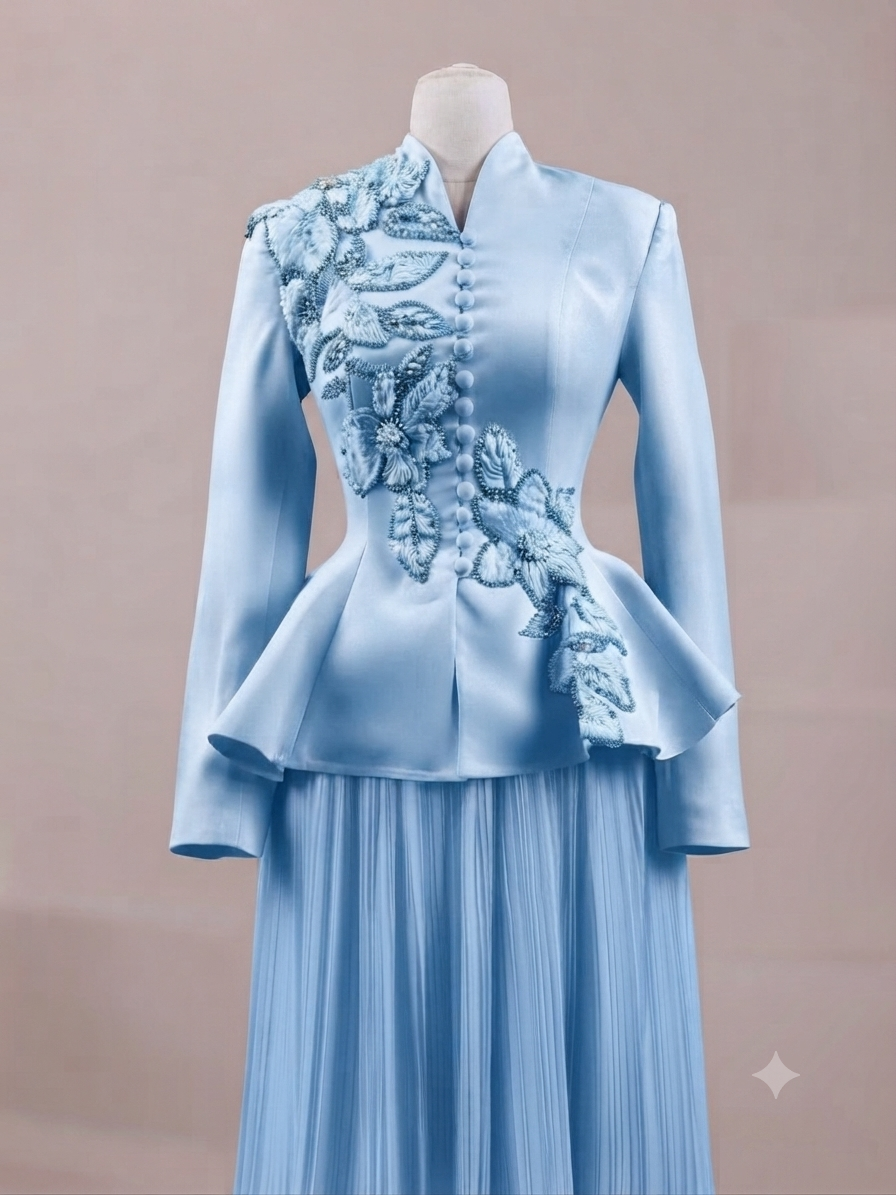 Premium Peplum Top and Skirt Set for Women | Elegant Formal Event Wear