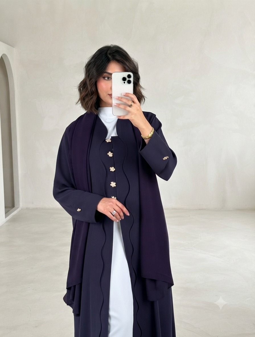 Premium Casual and Formal Abaya Dress Set with Matching Sheila