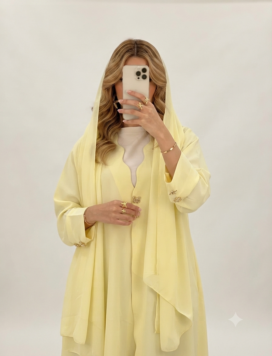 Casual Everyday Lightweight Open Abaya for Women