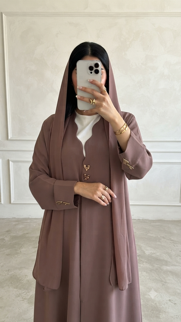 Casual Everyday Lightweight Open Abaya for Women