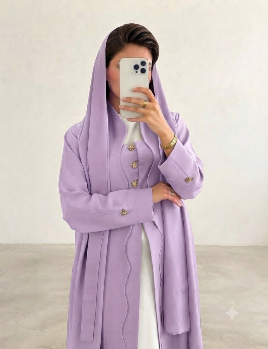Premium Casual and Formal Abaya Dress Set with Matching Sheila