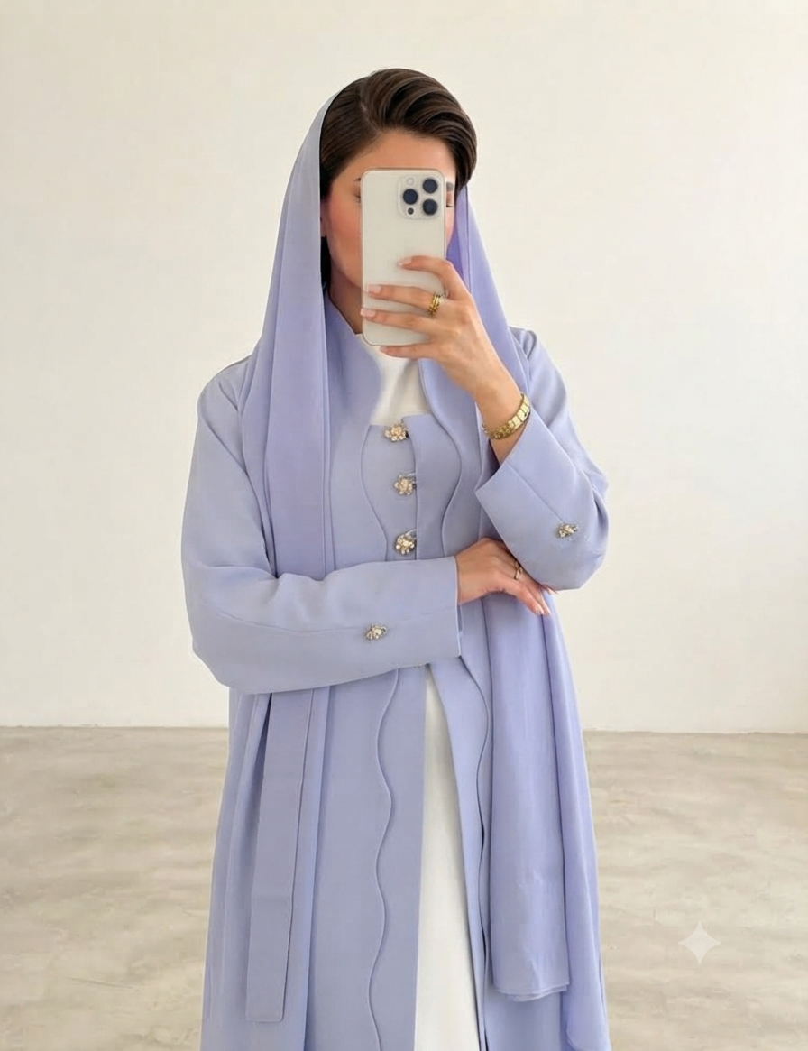 Premium Casual and Formal Abaya Dress Set with Matching Sheila