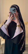 Regenbogen bestickte schwarze Abaya | Sonderedition