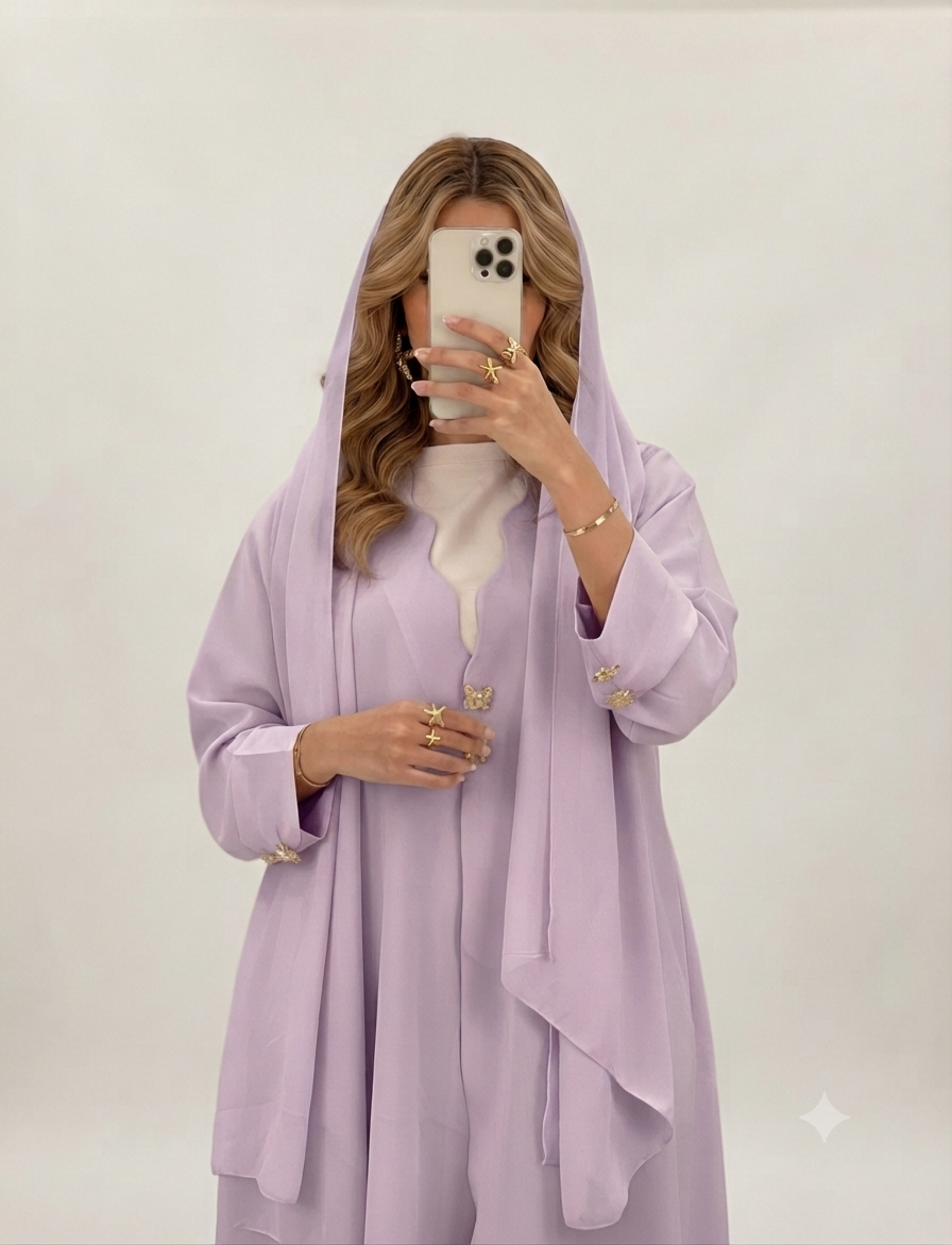 Casual Everyday Lightweight Open Abaya for Women